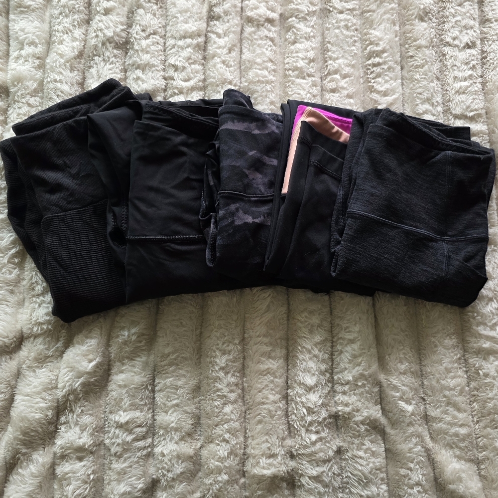 Lot Of Victoria's Secret Black Activewear Leggings Size Small - 5 Pairs